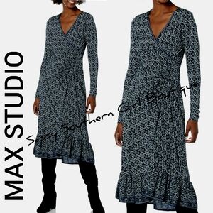 ⭐🆕MAX STUDIO faux wrap midi dress